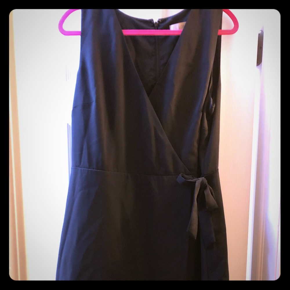 Loft black wrap style dress